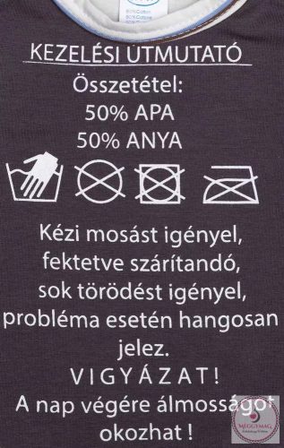 Feliratos rövid ujjú baba body, 68-as