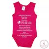 "Kezelési útmutató" feliratos ujjatlan baba body pink, 80-as