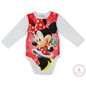   Disney Minnie Mikulás mintás hosszú ujjú karácsonyi body| kombidressz fehér, 80-as