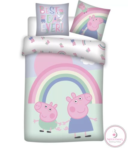 Peppa malac gyerek ágyneműhuzat 100×135cm, 40×60 cm