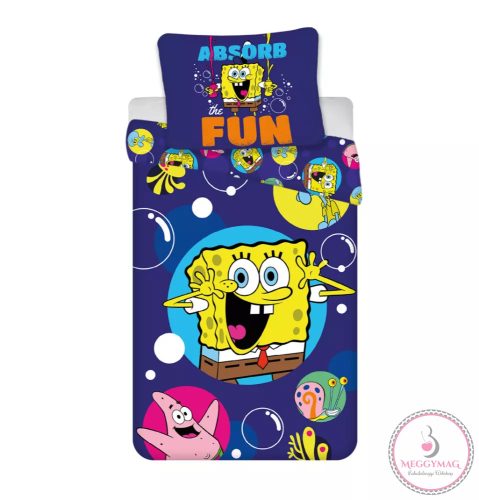 SpongyaBob Fun gyerek, ovis ágyneműhuzat 100×135cm, 40×60 cm