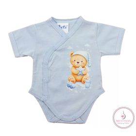 Rövid ujjú elöl patentos baba body Macis mintával 56-os