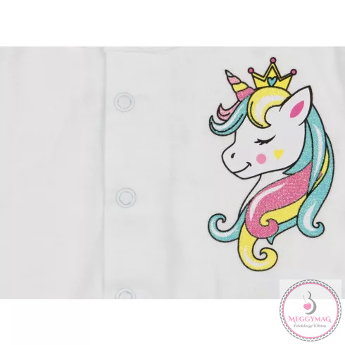 Unicorn Queen Unikornis lányka bébi pamut patentos kocsikabát (kardigán), 74-es