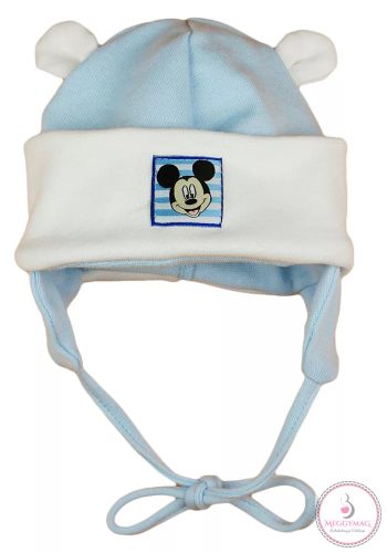Disney Mickey megkötős, fülvédős baba sapka, 86-os