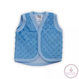 Baba mellény - Búzakék minky - 68 polár béléssel 