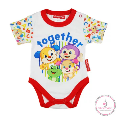 Fisher-Price rövid ujjú baba body fehér, 92-es