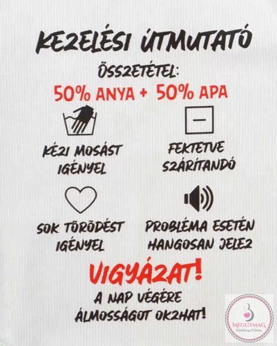 Feliratos rövid ujjú baba body, 56-os