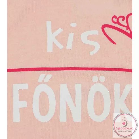 "Kis főnök" feliratos rövid ujjú baba body barack, 80-as