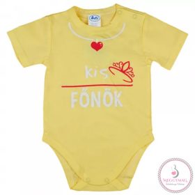   "Kis főnök" feliratos rövid ujjú baba body, 68-as