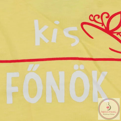 "Kis főnök" feliratos rövid ujjú baba body, 68-as