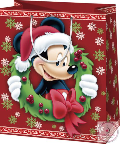 Díszzacskó exkluzív közepes, karácsony Mickey 23 x 18 x 10 cm 