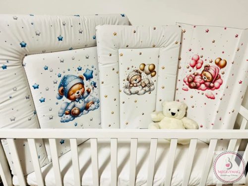 Pelenkázó lap puha kicsi 50*70 cm Maci kék 