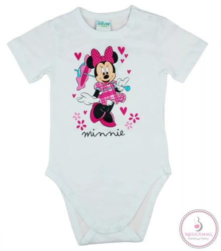 Disney Minnie rövid ujjú baba body fehér, 50-es