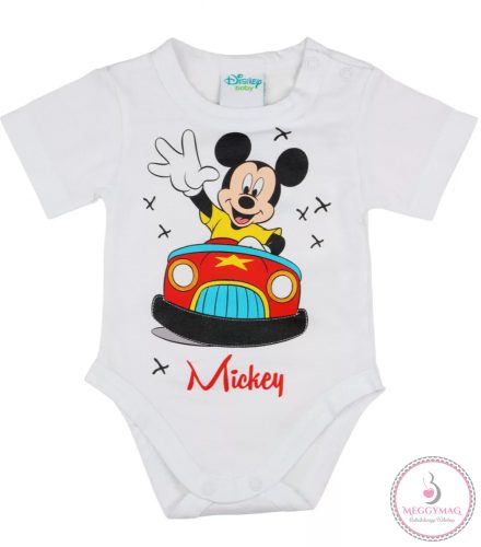 Disney Mickey rövid ujjú body fehér, 56-os