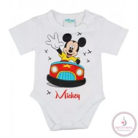 Disney Mickey rövid ujjú body fehér, 62-es