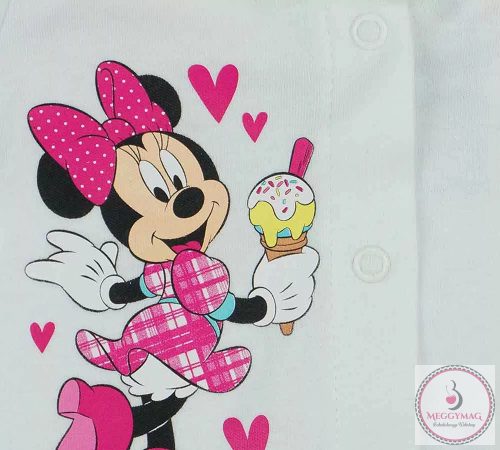 Disney Minnie fagyis pamut baba rugdalózó fodros gallérral, 68-as