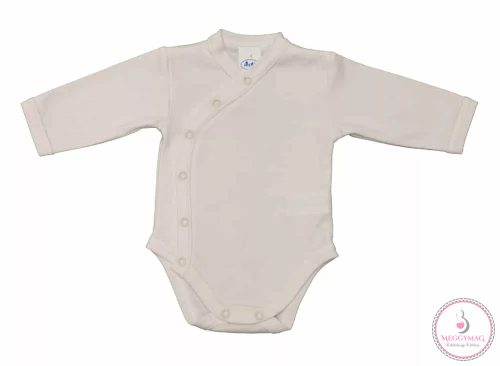 Egyszínű, hosszú ujjú elöl patentos baba body, 62-es