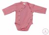 Egyszínű, hosszú ujjú elöl patentos baba body, 50-es