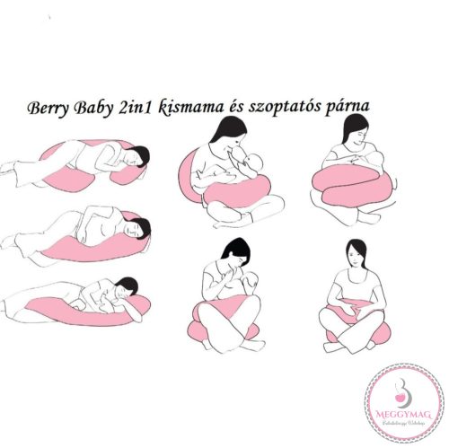 Berrybaby 2in1 kismama és szoptatós párna - Pink pöttyös jersey