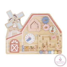  Moni Toys Montessori matatófal FARMOS, órával, állatokkal KÉSZLETEN A BOLTBAN!
