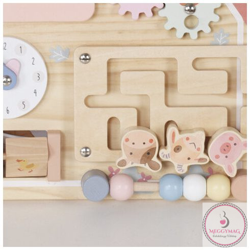 Moni Toys Montessori matatófal FARMOS, órával, állatokkal KÉSZLETEN A BOLTBAN!
