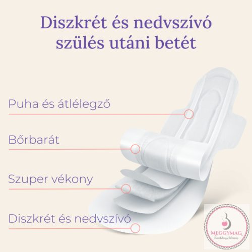 Lansinoh diszkrét és nedvszívó szülés utáni betét 2. héttől – egyesével csomagolt, 12 db