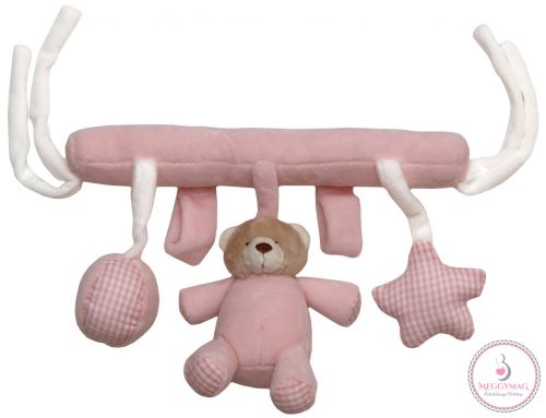 55043720 Plüss Macikás akasztó 23 cm, Rózsa