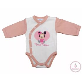   Disney elöl patentos hosszú ujjú baba body Minnie mintával, 56-os