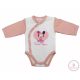 Disney elöl patentos hosszú ujjú baba body Minnie mintával, 56-os