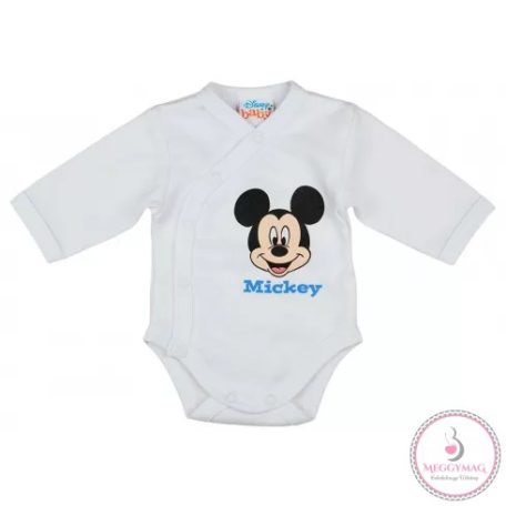 Disney Mickey hosszú ujjú baba body fehér, 44-es