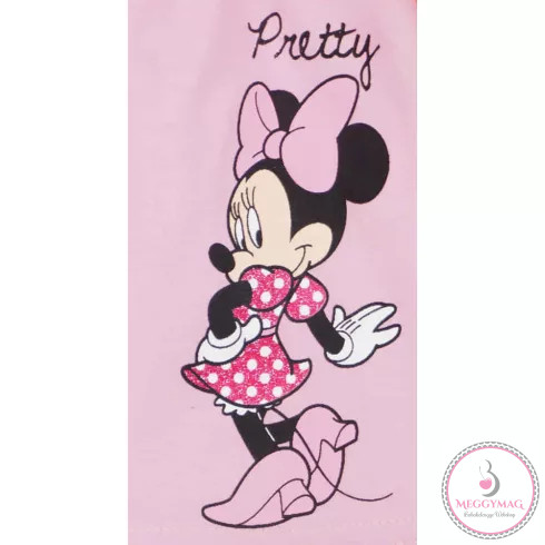 Fodros ujjú kislány nyári ruha Minnie egér mintával, 68-as