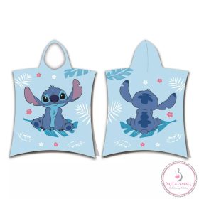   Disney Lilo és Stitch, A csillagkutya Blue strand törölköző poncsó 50x115 cm