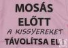 Rövid ujjú baba body "Mosás előtt a kisgyereket távolítsa el!" felirattal, 62-es