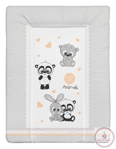 Pelenkázó lap puha kicsi 50*70 cm Cuki állatok szürke 