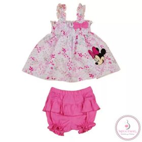   2 részes kislány nyári szett rövidnadrággal, tunikával Minnie egér mintával, 56-os