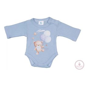 Hosszú ujjú baba body Macis mintával, 56-os