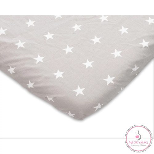 BB Gumis lepedő 60×120 cm – 70×140 cm szürke csillagos 