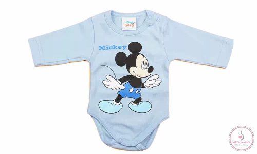 Hosszú ujjú baba body Mickey mintával, 62-es