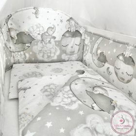   Bbaby 3 részes babaágynemű – Álomelefánt szürke íves fejvédővel KÉSZLETEN A BOLTBAN! 