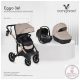 EGGO 3in1 Prémium babakocsi szett kemény mózes+autós hordozó textilbőr BÉZS