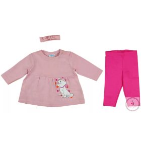 3 részes baba szett Marie cica mintával, 86-os