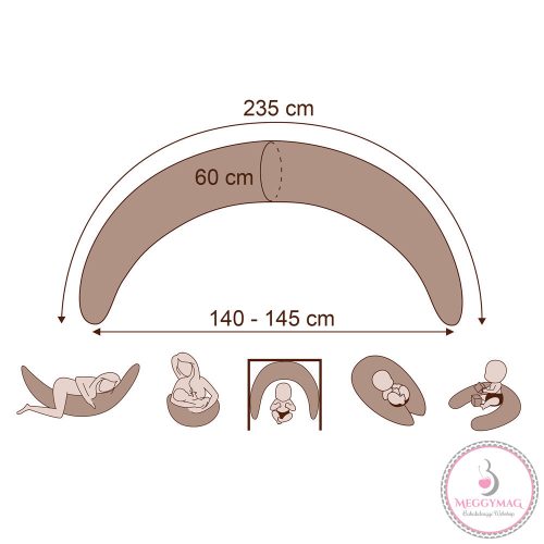 Scamp szoptatós párna formázott gombosvégű Grey Little Big Stars New SZPG015