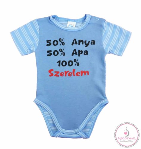 Feliratos rövid ujjú baba body, 74-es