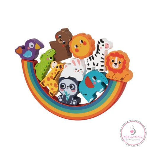 MONI 2IN1 balance puzzle egyensúlyozó állatok SZIVÁRVÁNY, KÉSZLETEN A BOLTBAN!