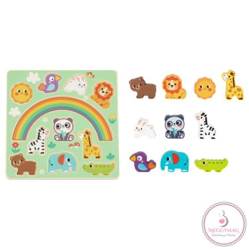 MONI 2IN1 balance puzzle egyensúlyozó állatok SZIVÁRVÁNY, KÉSZLETEN A BOLTBAN!