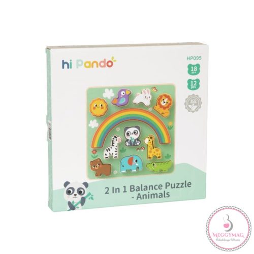 MONI 2IN1 balance puzzle egyensúlyozó állatok SZIVÁRVÁNY, KÉSZLETEN A BOLTBAN!