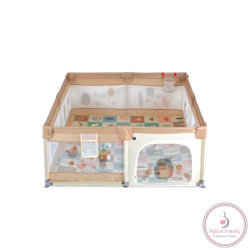 GAMEZONE összecsukható járóka szőnyeggel, 60 labdával 120x120 BÉZS, KÉSZLETEN A BOLTBAN!