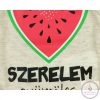 Rövid ujjú baba body "Szerelem gyümölcs" felirattal, 50-es