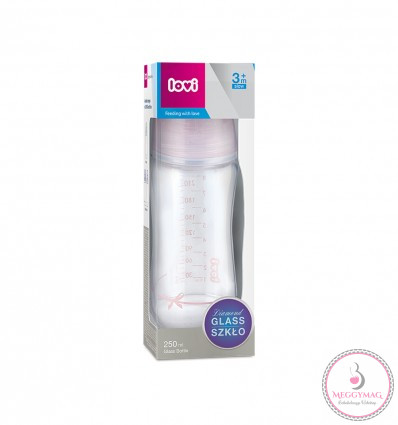Lovi cumisüveg Diamond Glass 250ml 3hó+ Baby Shower lány