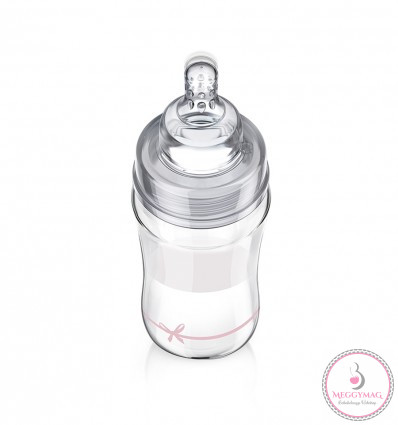 Lovi cumisüveg Diamond Glass 250ml 3hó+ Baby Shower lány